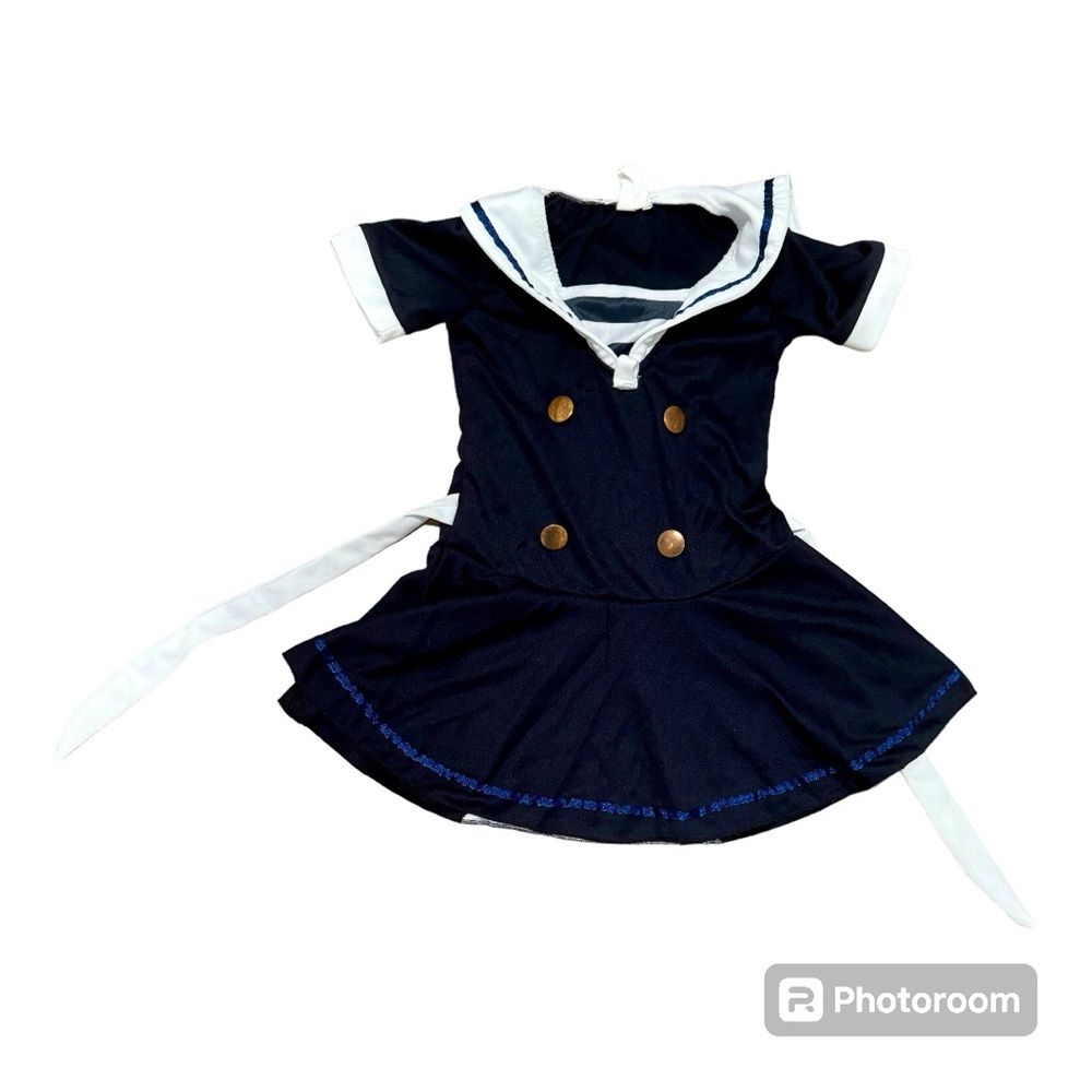 Baby Toddler Girls Nautical Sailor Flight Attendant Dress Costume size 3-4